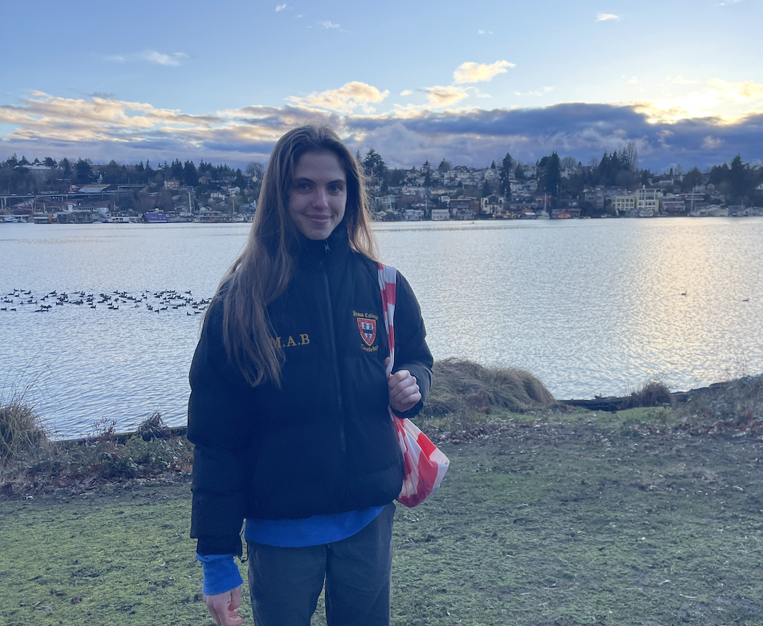 Miriam Brody in front of a body of water in Seattle.